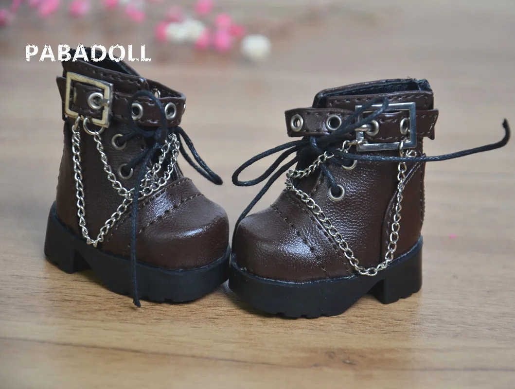 Крутые ББ цепи заклепки коричневый сапоги для BJD 1/6 YOSD кукла обувь SB10