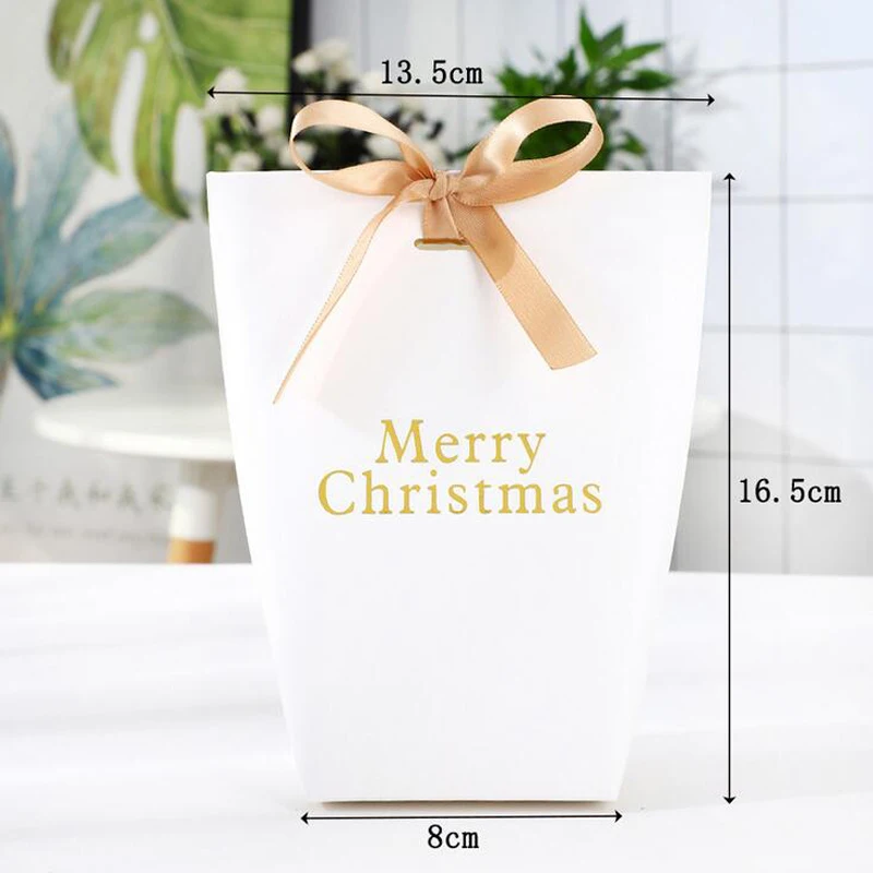 5 шт высококлассные белые бронзовые "с Рождеством" коробки конфет Подарочная коробка посылка вечерние пакеты упаковочные коробки для гостей вечерние Декор