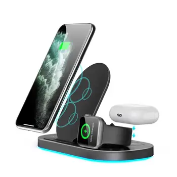 

15W 3 In 1 Foldable Wireless Charger Induction Charger Fast Charging Station Qi Wireless Charger Dock Station For IPhone Airpods