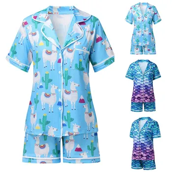

Printed Short Sleeve Sleepwear Women's Cute Cartoon Print Short Set Pajamas for Women Pajama Set Sweet Summer Pijama#G2