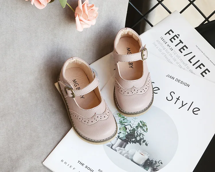 New Grils Leather Shoes Casual Girls Autumn Winter Kids Pu Show White Shoes Children's Black Pink Toddler Shoes Girl ER 30Flats bata children's sandals