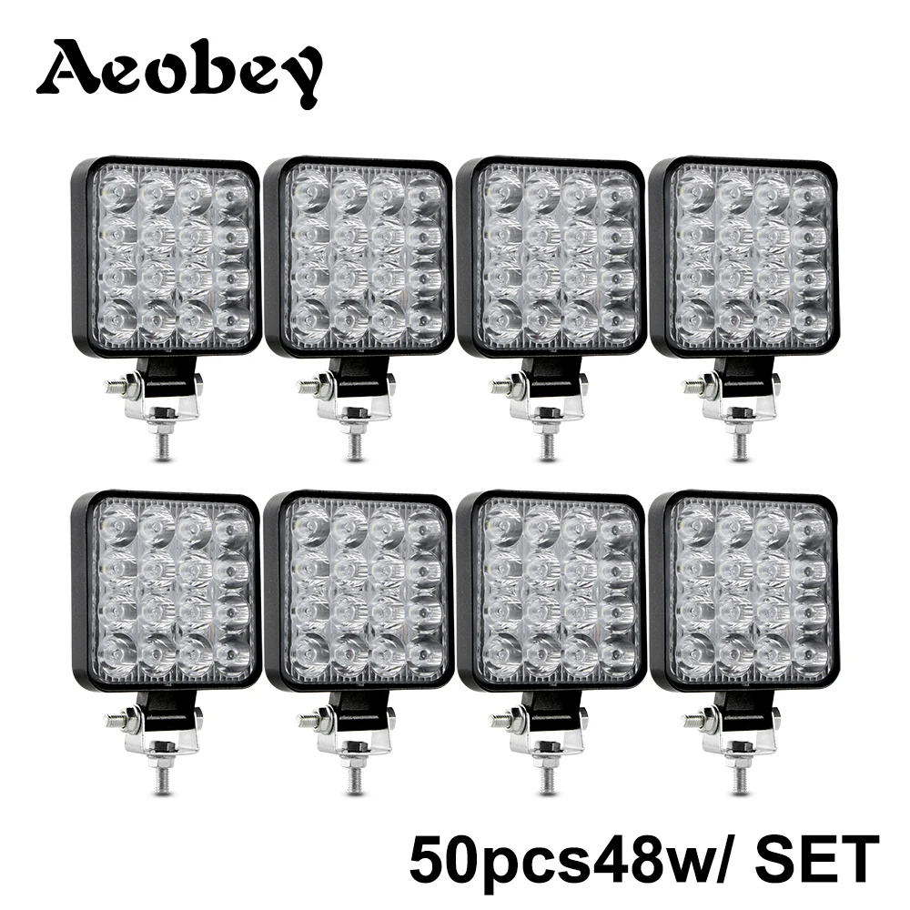 Aeobey 50 шт./лот водонепроницаемый 16 светодиодов 48 Вт светодиодный | Отзывы и видеообзор
