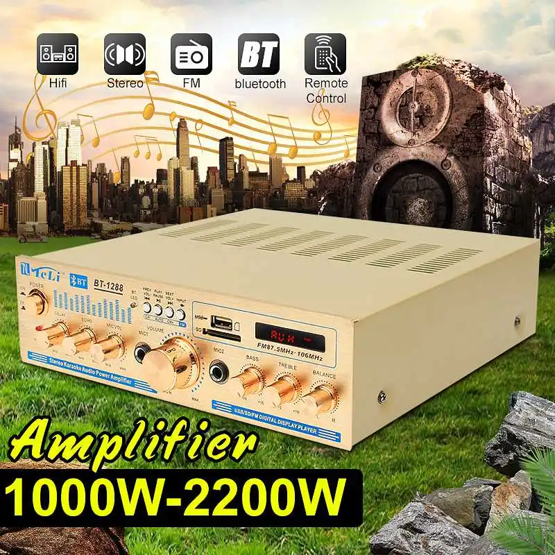 NEW AUX Audio Signal Input 600W Karaoke 5CH Stereo bluetooth Amplifier Board VU Meter Support FM USB SD with Remote Control NEW AUX Audio Signal Input 600W Karaoke 5CH Stereo bluetooth Amplifier Board VU Meter Support FM USB SD with Remote Control