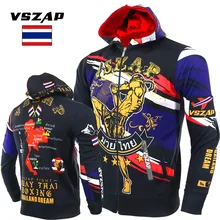 VSZAP fighting Thai боксёрские ММА спортивная куртка спортивный свитер Мужская толстовка для бега для фитнеса одежда