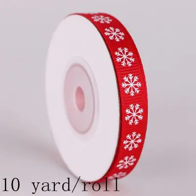 red 10/25 ярд 1 см Рождественская подарочная коробка упаковочная лента рождественские украшения для дома подарочная лента Рождественские сувениры для гостей год - Цвет: red