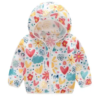 

2019 summer new children's sun protection clothing hooded outdoor air conditioning shirt men and women baby breathable jacket