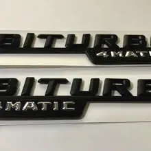 Новый черный логотип BITURBO 4matic боковая наклейка значок для Mercedes
