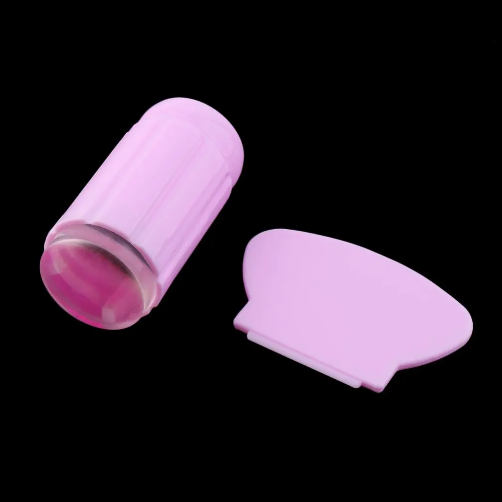 

Light Weight DIY Jelly Nail Art Stamping Clear Soft ABS + Silicone Stamper Scraper Plate Set 55*30*30mm fFive Colors