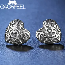 GAGAFEEL модные 925 пробы серебряные серьги гвоздики для женщин маленькие серьги для девочек One Love Сердце ювелирные изделия