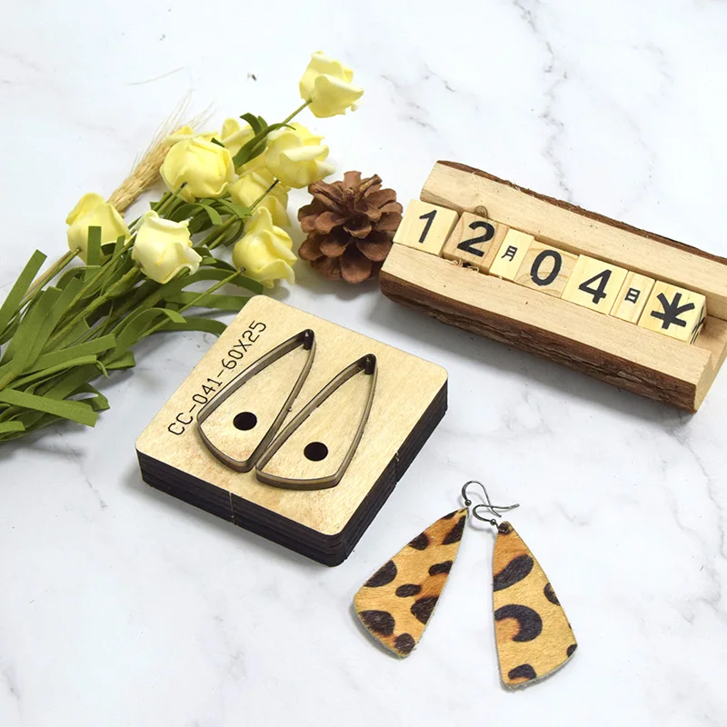 Серьги Diy режущий штамповочный деревянный дырокол для кожаного инструмента