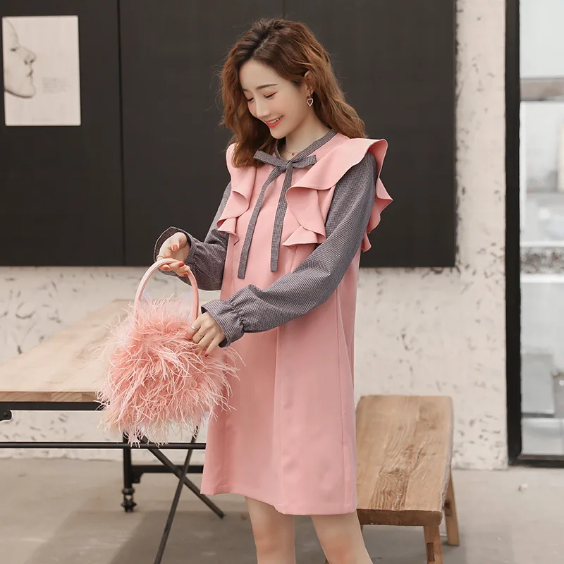

Nursing-2019 Spring New Style Joint Fake Two-Piece-Nursing Skirt Maternity Clothes Spring Clothing Tops
