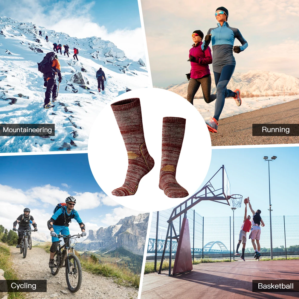 Зимние термоноски мужские носки женские махровые спортивные носки для катания на лыжах альпинизма дезодорант тепловые зимние толстые махровые носки