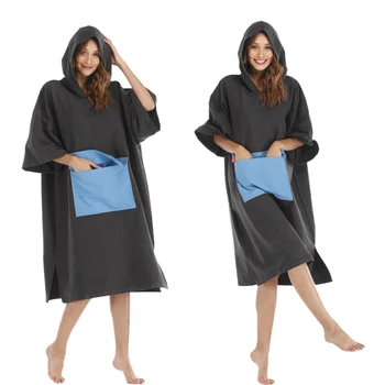 

Microfiber Surf Beach Hooded Poncho Water-absorbing Quick Dry Bathrobe (Wetsuit Changing Robe/Towel) - Choose Color