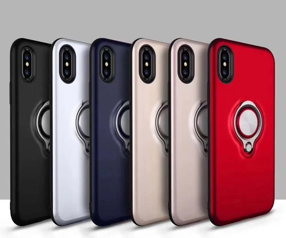 

Applicable iphone8 mobile phone case iPhone 7 6 6s X Xs Max XR TPU metal ring car holder mobile phone case