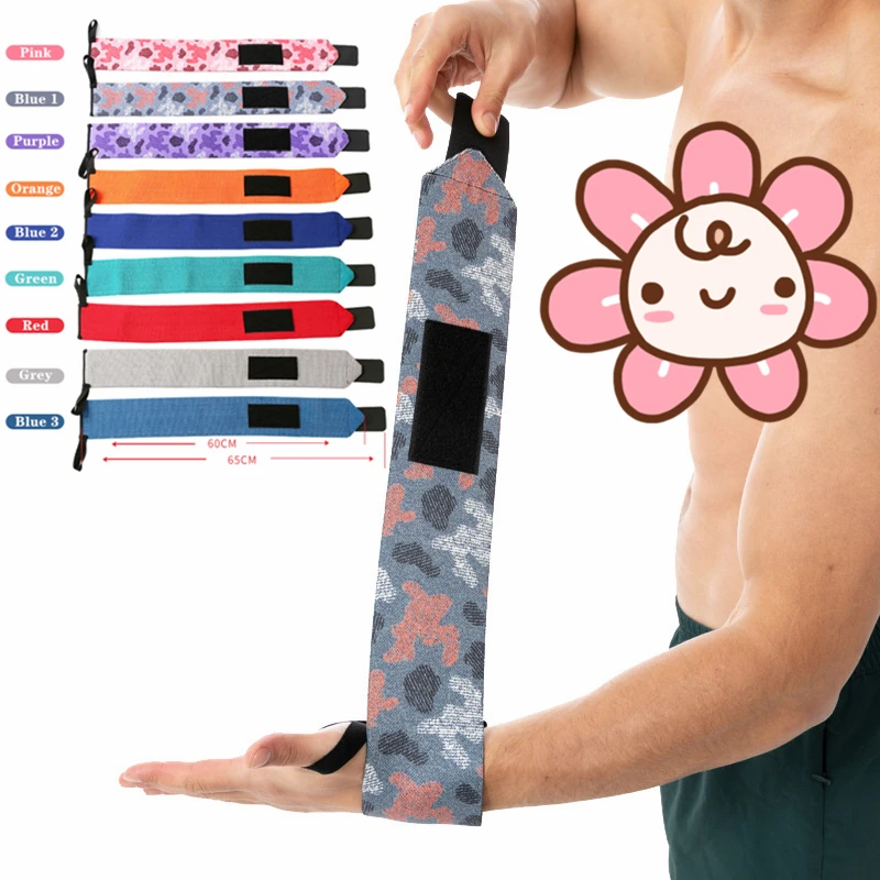 

1 Pair Sports Wrist Weightlifting Support Strap Wraps Strength Training Hand Bands Fitness Safety Breathable Gym Elastic bandage