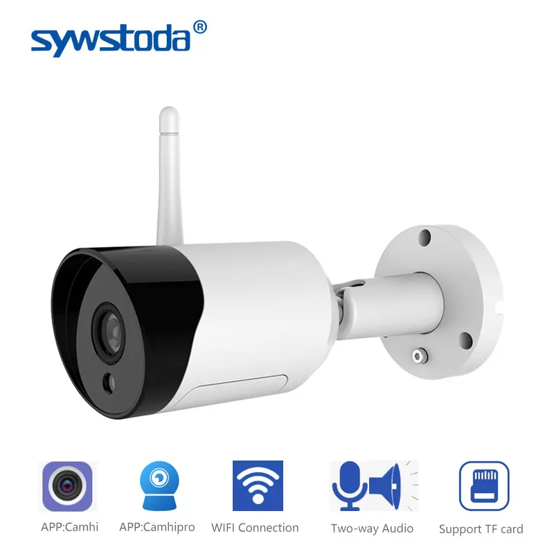 Wi Fi камера 1080P ONVIF Беспроводная сигнализация Push CamHi P2P 2MP CCTV Bullet наружная IP со слотом