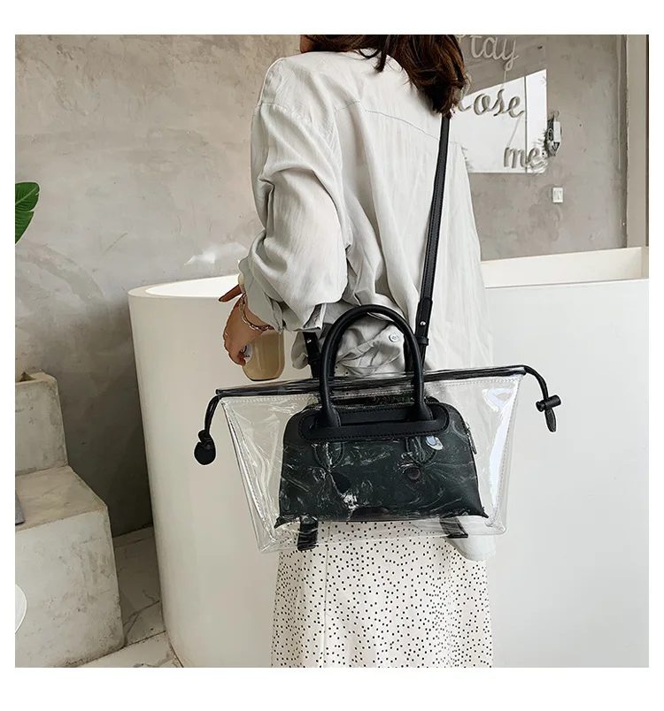 

Transparent Jelly Female Spring and Summer 2019 Chao Korean Edition Fashion Tote Handbag Single Shoulder Bag