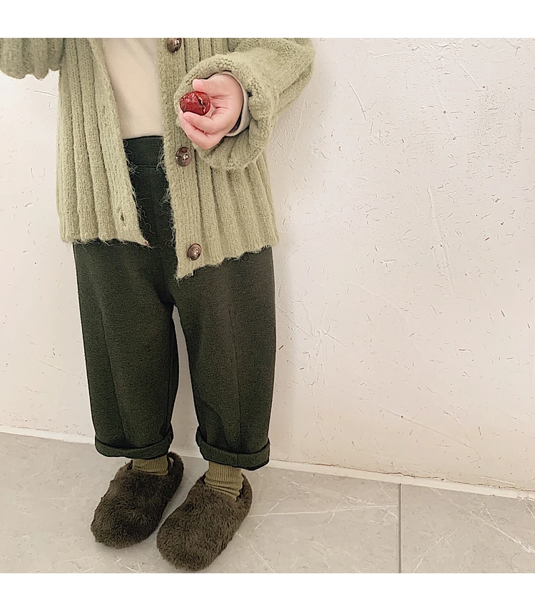 autumn winter new baby Girls Leisure Pants Children solid color loose leisure Trousers kids pants