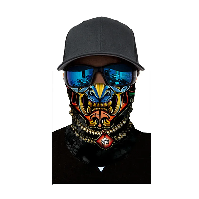 

1pc Mouth Face Mask 3D Print Skull Ghost Head Cover Outdoor Riding Face Mask Head Hair Band Hood Scarf Pirate Hat Wristbands