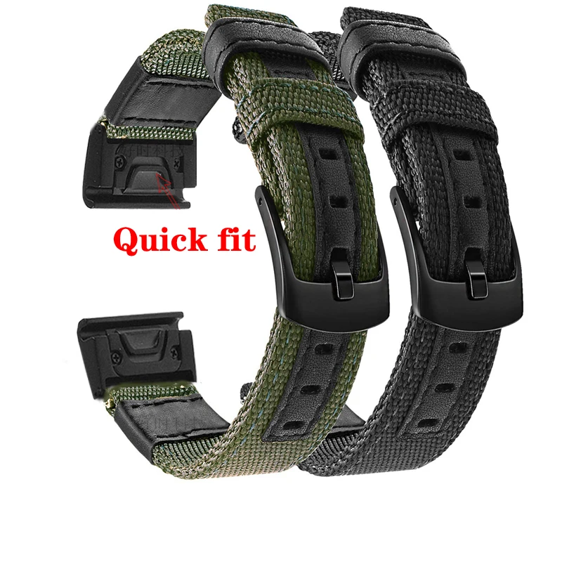Ремешок для смарт-часов Garmin Fenix 5X 5 6 Plus 3 3HR D2 S60 нейлоновый быстросъемный