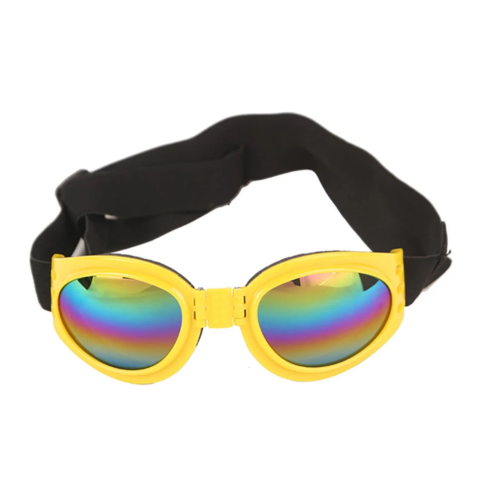 6 цветов, складные собачьи очки для домашних животных, средние собачьи очки, очки для животных, водонепроницаемые защитные очки для собак, УФ солнцезащитные очки - Цвет: Yellow