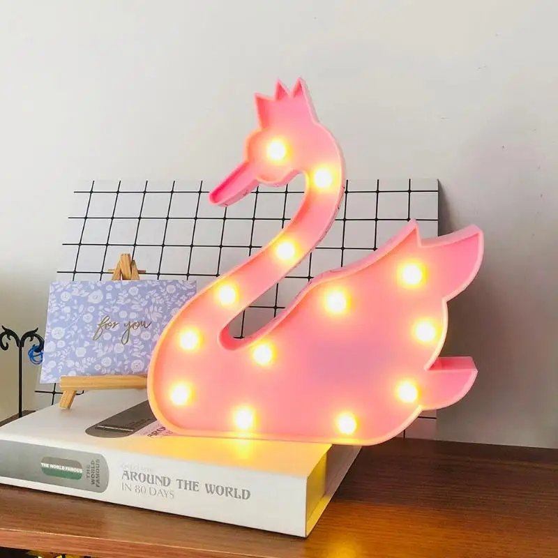 Светодиодный светильник-Лебедь с батареей, свадебное настенное крепление, низкое энергопотребление, высокая эффективность, долгие рождественские вечерние украшения для влюбленных
