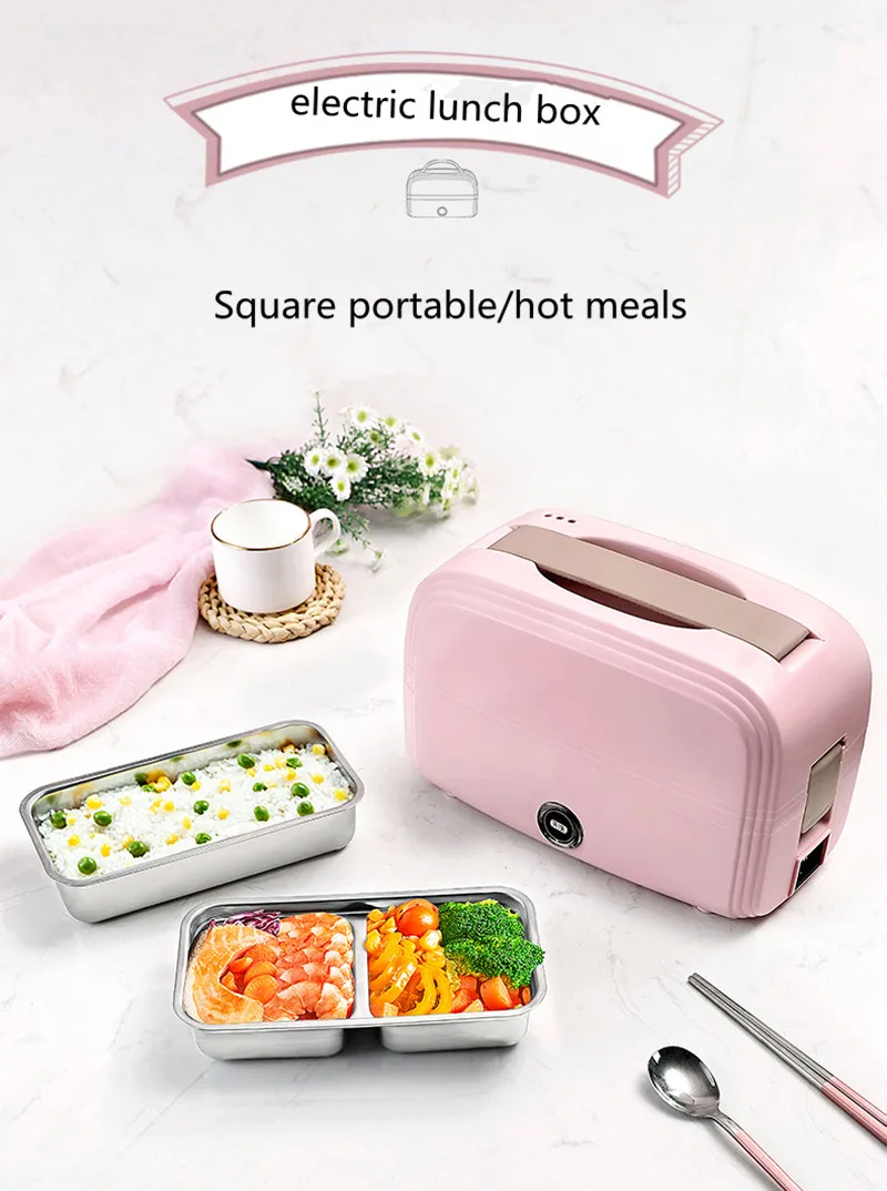 Fashional Electric Lunch Box Meals Heating Box Household Portable Multi Cooker Rice Cooker Warmer Food Steamer Heater Bento Box