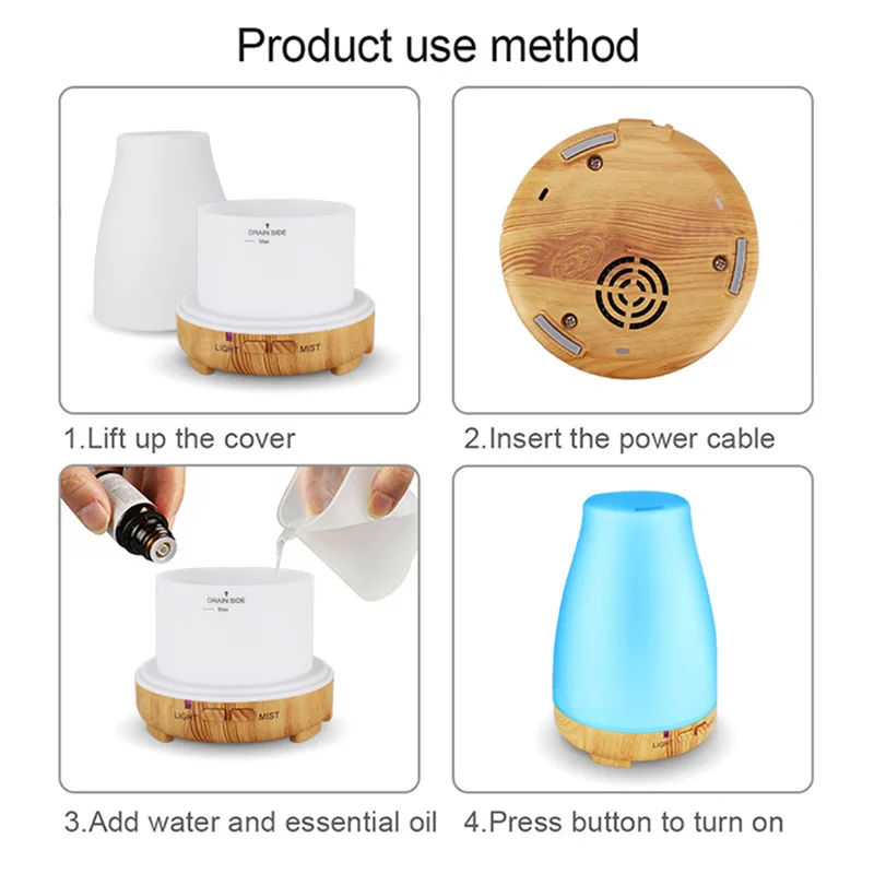 

KBAYBO humidifier aroma diffuser essential oil diffuser aromatherapy air humidfier with remote control LED night light for home