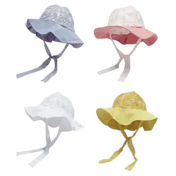 

Princess Newborn Fashion Cotton Lace Fisherman Hat Baby Kids Sun Protection Cap Summer UV Protection Girls Bonnet