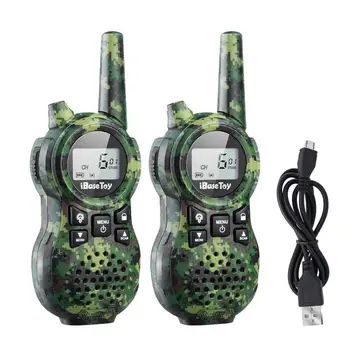 

iBaseToy 2PCS Kids Walkie Talkies 2 Way Radios 22CH 446MHz Transceivers Wireless Handheld Radio Interphone EU