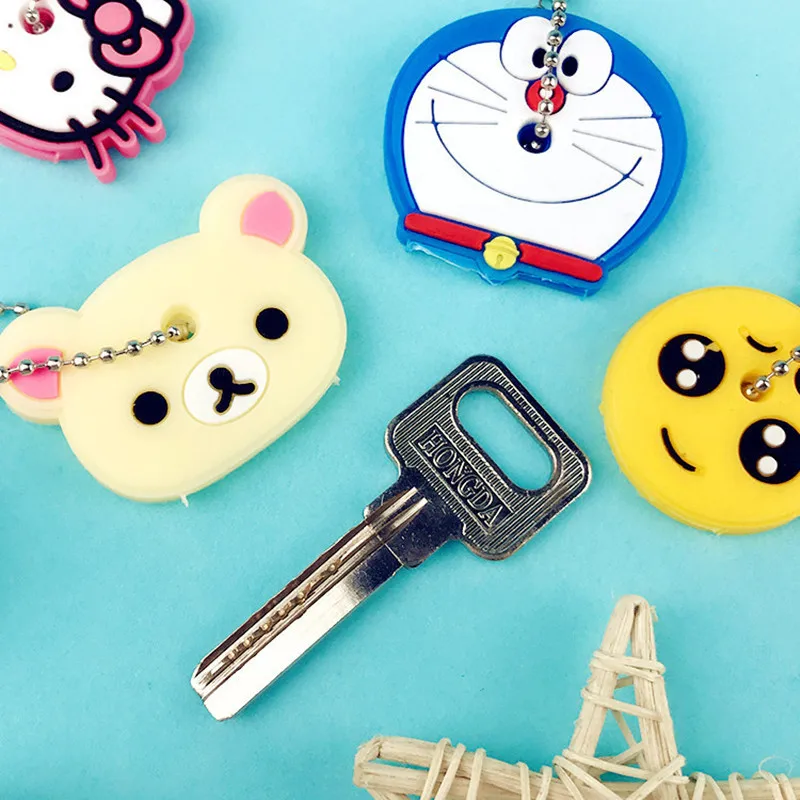 Key Holder Cartoon Silicone Protective key Case Cover For keys Cute Creative PVC Soft Keychain Ornament Pendant (3)