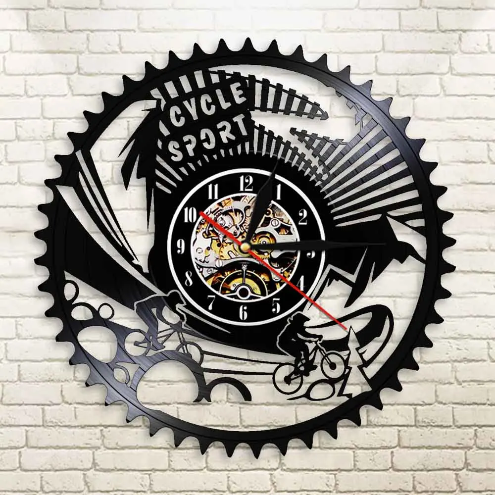 12 Inches Mountain Biking LED Vinyl Record Wall Clock Gears Cycle Sport Vintage Wall Clock Black Vinyl Record Design reloj mural 12 Inches Mountain Biking LED Vinyl Record Wall Clock Gears Cycle Sport Vintage Wall Clock Black Vinyl Record Design reloj mural