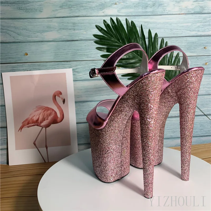 8 inch sandals, sequined bags and soles for parties and nightclubs, 20 cm high-heeled shoes for models, pole dancing shoes