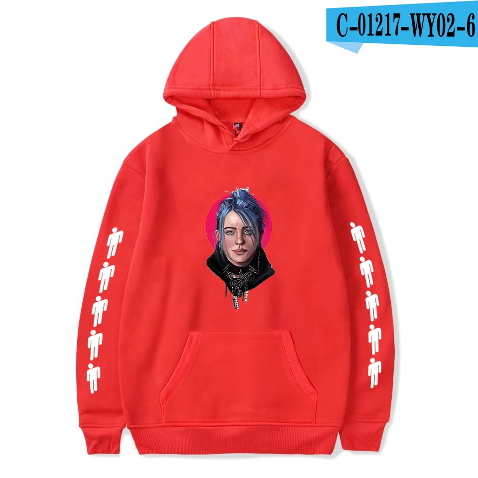 Новая мода Billie Eilish Толстовка Женская Толстовка удобная куртка Осень Зима Мальчики и девочки этот розовый поп пуловер - Цвет: As picture
