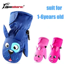 Водонепроницаемые лыжные перчатки с героями мультфильмов для детей от 1 до 8 лет, милые зимние варежки для мальчиков и девочек, Зимние перчатки для катания на лыжах и сноуборде