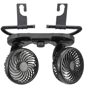 

12V/24V Double Head Car Cooling Dashboard Ventilation Air Fan With Cigarette Lighter Electric Car Fan Cooler With Bracket