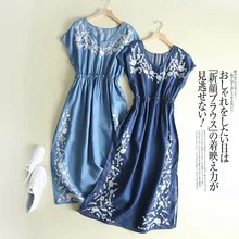 B7007-Western Стильное женское платье лето стиль белый v-образный воротник Цветочная вышивка Tencel компьютерный замок