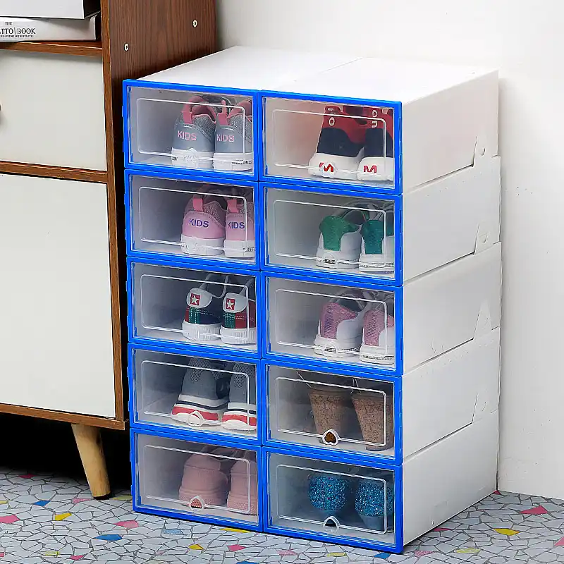 10pc Transparent Shoe Box Thickened Transparent Dustproof Shoe