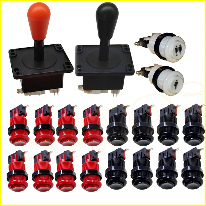 Happ Type Arcade Joystick Button DIY Kit for Jamma Mame Arcade Sticker Push Button for Raspberry Pi|Coin Operated Games| - AliExpress