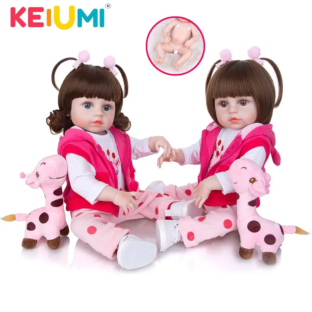 KEIUMI Cute Bebe Reborn Menina Doll 49cm Full Silicone Body Realistic Newborn Babies Doll For Children's Day Kids Birthday Gifts