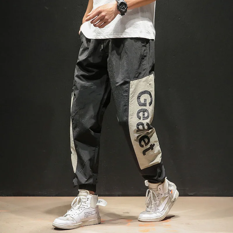 Осенние однотонные Лоскутные мужские модные брюки-карго Oversize оверсайз мульти-карманы человек студенческий уличная хип-хоп брюки