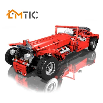 

Moc Classic Car TE009Building Blocks Technic Mechanical Vintage Roadster Vehicle City Models Building Bricks Kids Toys Gift