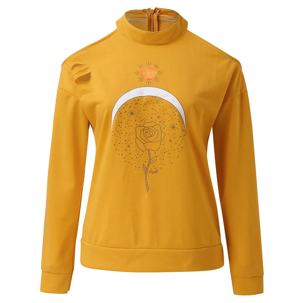 Color 3 Sudaderas mujer новая толстовка женская Повседневная с длинным рукавом Однотонная Толстовка с принтом декольте с открытыми плечами Толстовка Harajuku спортивный костюм# G30 - Цвет: Color 3