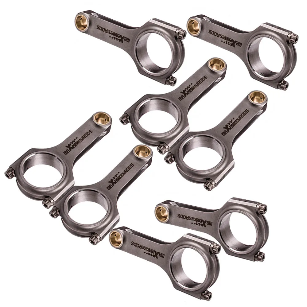 8Pcs Connecting Rods For BMW M60 M60B40 4.0L M62 4.4L 143mm ARP 2000 Bolts Steel Forged EN24 TUV Balanced Crankshaft |