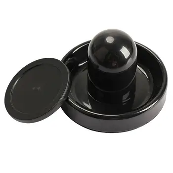

96mm Air Hockey Table Felt Pusher Mallet Goalies with 1pc 63mm Puck Black Color