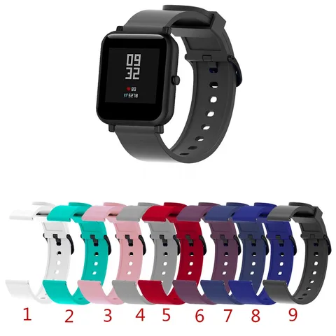 20MM Original Silicone Bracelet for amazfit bip Waterproof Strap Replacement Smart Accessories Strap For xiaomi amazfit bip