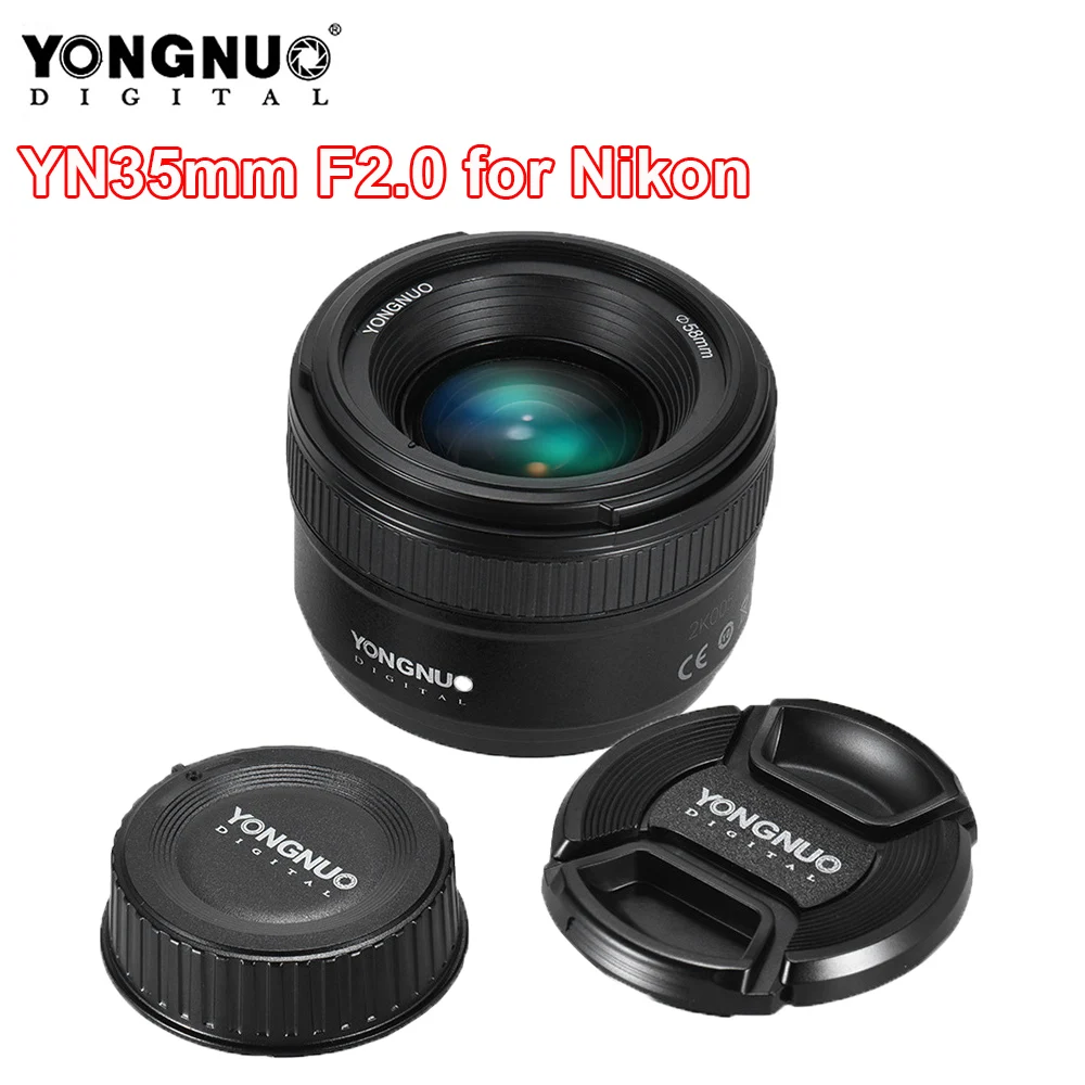 Объектив YONGNUO YN35mm F2.0 F2N AF/MF для Nikon F Mount D7100 D3200 D3300 D3100 D5100 D90 DSLR объектив YN35mm|Объективы