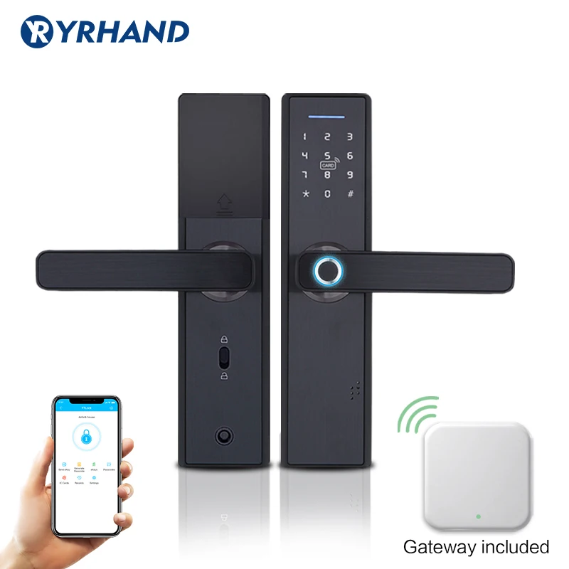 YRHAND App WiFi биометрический дверной замок с отпечатком пальца, электронный дверной замок, Смарт Bluetooth цифровое приложение клавиатура код без ключа дверной замок