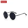 Gafas de sol redondas de Metal Retro Vintage negro plata gótica Steampunk para hombres y mujeres gafas de sol circulares espejadas para hombres ► Foto 1/6