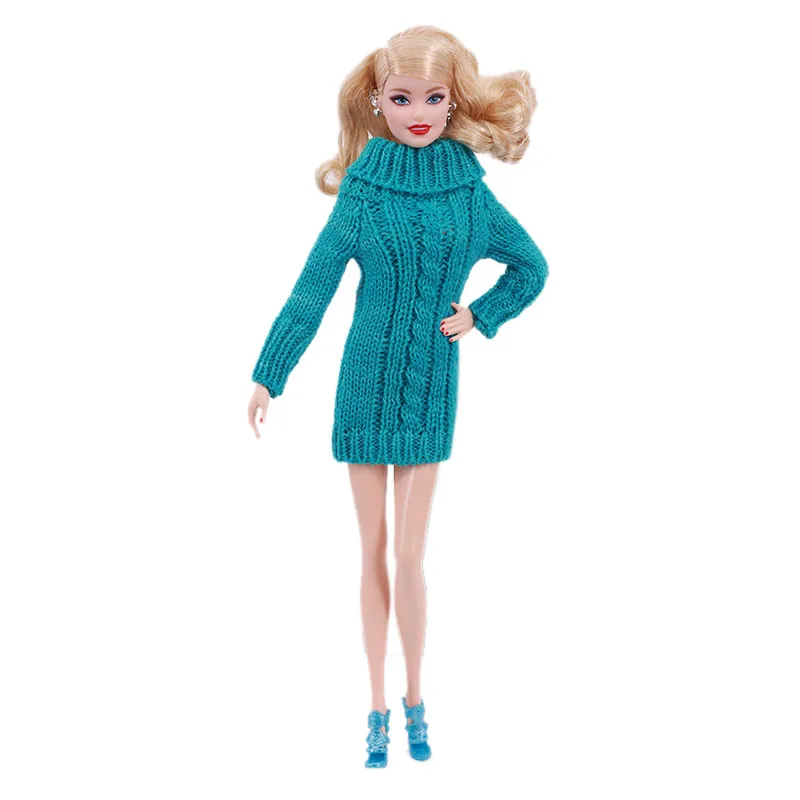 Barbies Doll Handmade Knitted Pure Cotton Sweater Dress Doll Clothes Accessories for Barbies Doll 11.5 Inch&30cm 1/6 Bjd Blythe 6
